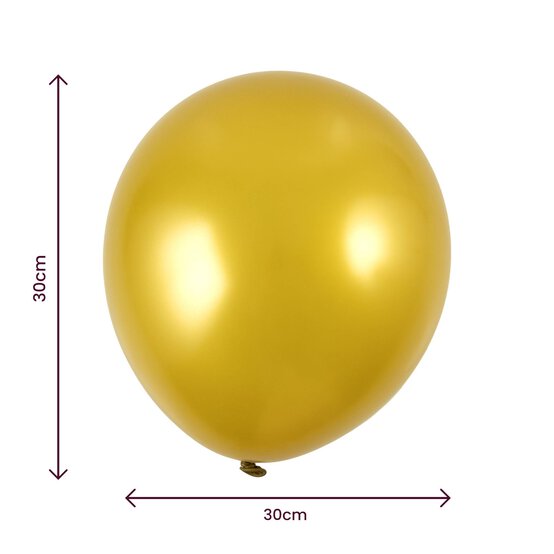 Gold Pearlised Latex Balloons 8 Pack image number 2