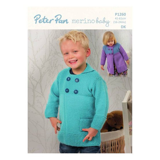 Peter Pan Baby Merino Coats Digital Pattern P1260 image number 1