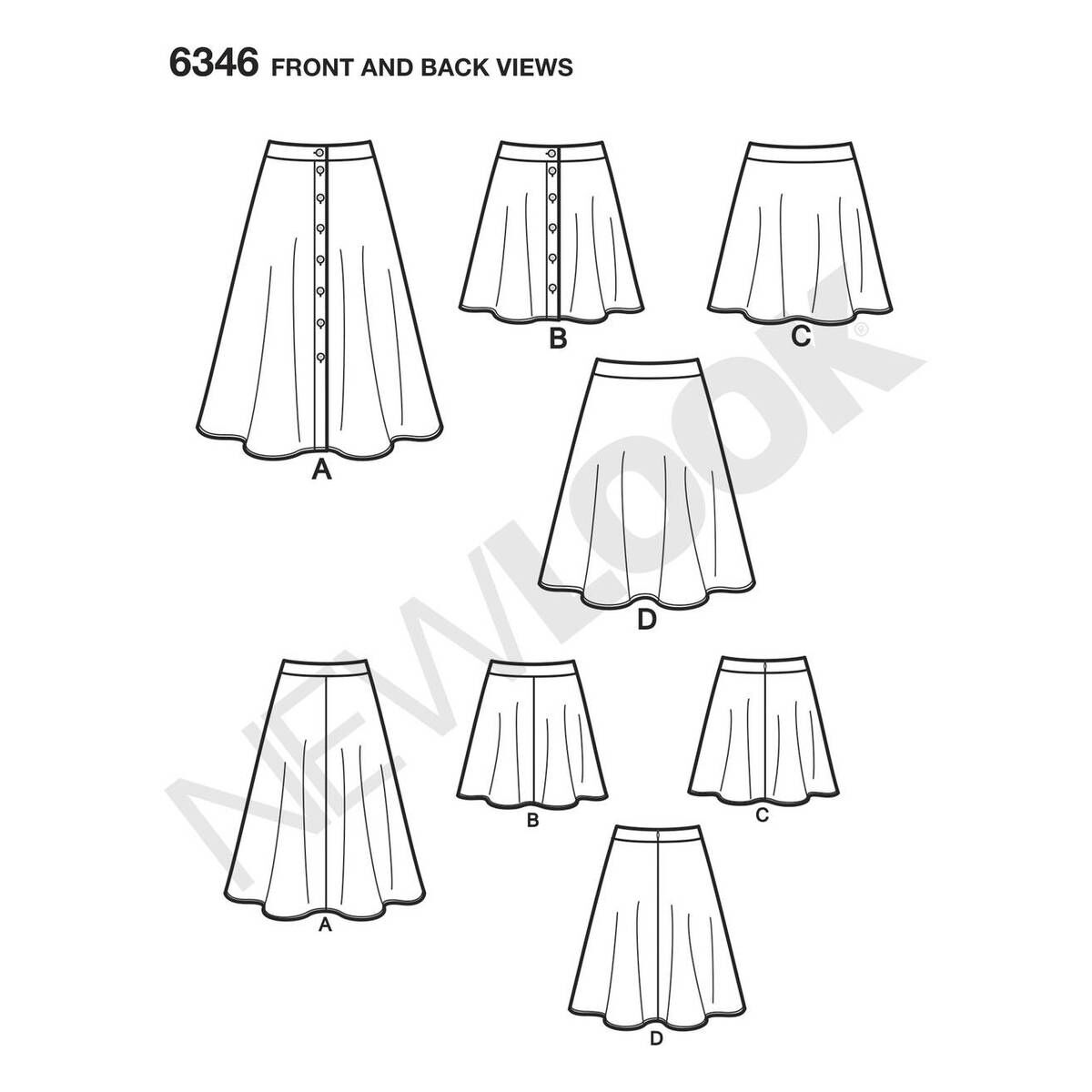 New Look Women's Easy Skirt Sewing Pattern 6346 | Hobbycraft