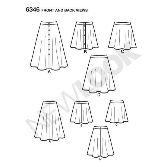 New Look Women's Easy Skirt Sewing Pattern 6346 image number 2