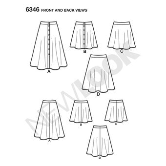 New Look Women's Easy Skirt Sewing Pattern 6346