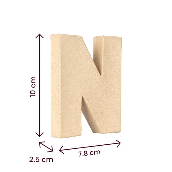 Mini Mache Letter N 10cm image number 4