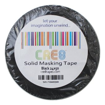 Black Solid Masking Tape 24mm x 50m