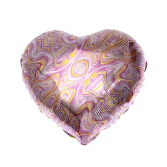 Large Pink Marble Foil Heart Balloon