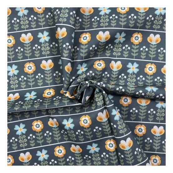 Skyborne Grace Floral Row Cotton Fabric by the Metre image number 1
