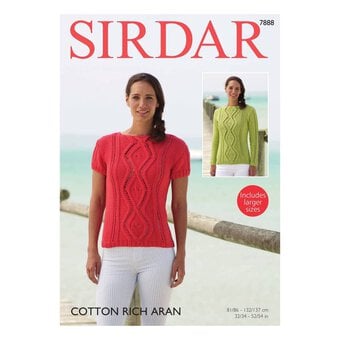 Sirdar Cotton Rich Aran Women's Sweaters Digital Pattern 7888