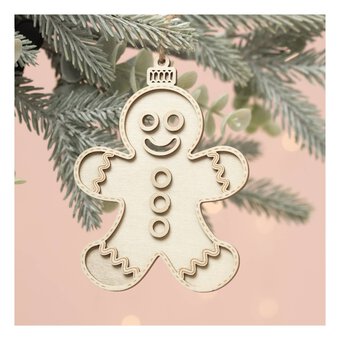 Hanging Wooden Gingerbread Decoration 12.5cm
