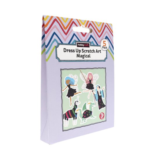 Dress-Up Scratch Art Magical Creatures Kit 5 Pack image number 1