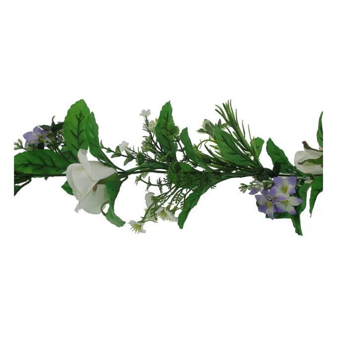 Cream and Blue Spring Flowers Garland 1.8m image number 1