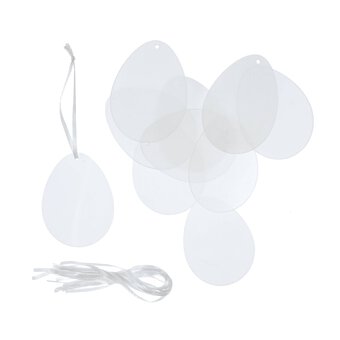 Hanging Clear Acrylic Egg Decorations 10 Pack 