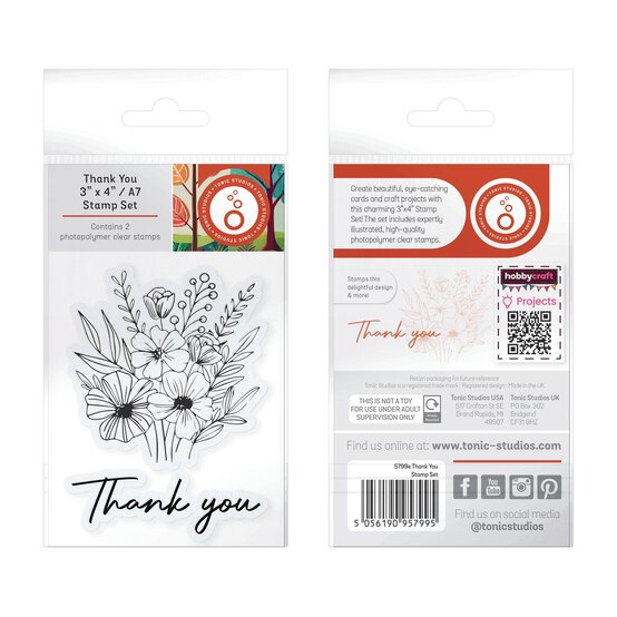 Tonic Studios Thank You Bouquet Stamp Set 2 Pieces image number 4