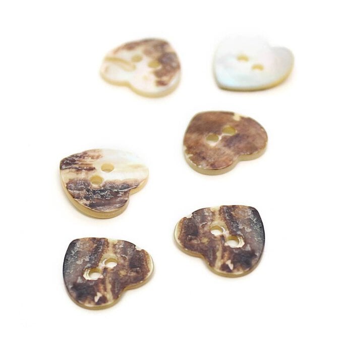 Hemline Assorted Shell Mother of Pearl Button 6 Pack image number 1
