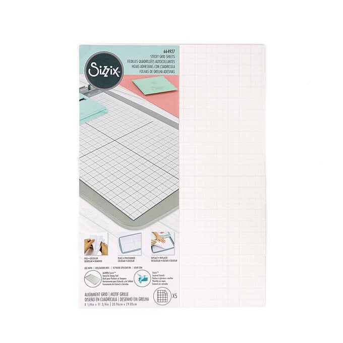 Sizzix Sticky Grid Sheets 5 Pack image number 1