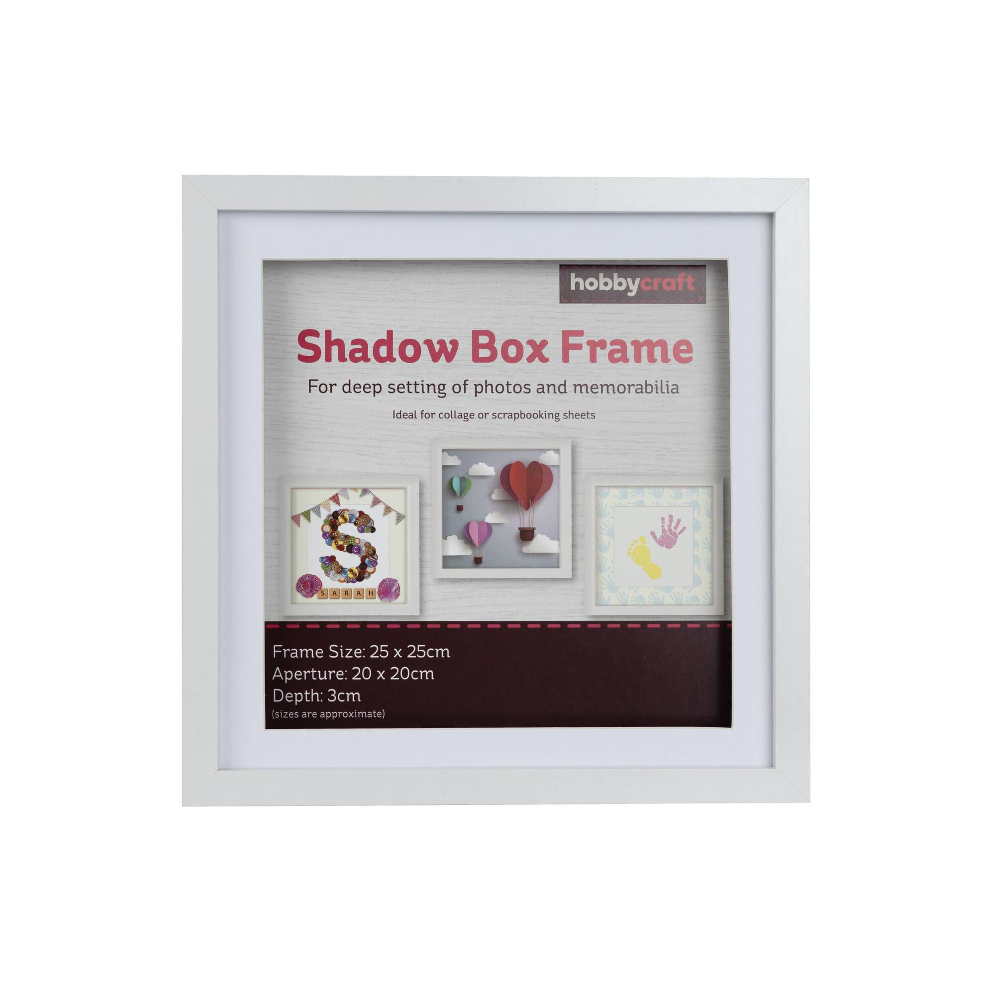 White Shadow Box Frame 25cm x 25cm Hobbycraft