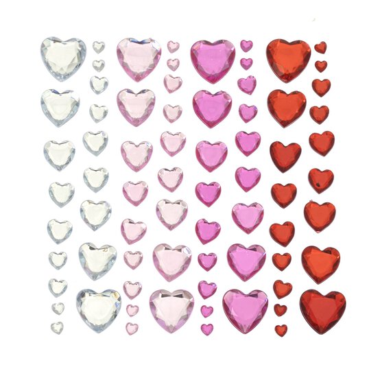 Heart Gem Stickers 72 Pack image number 1