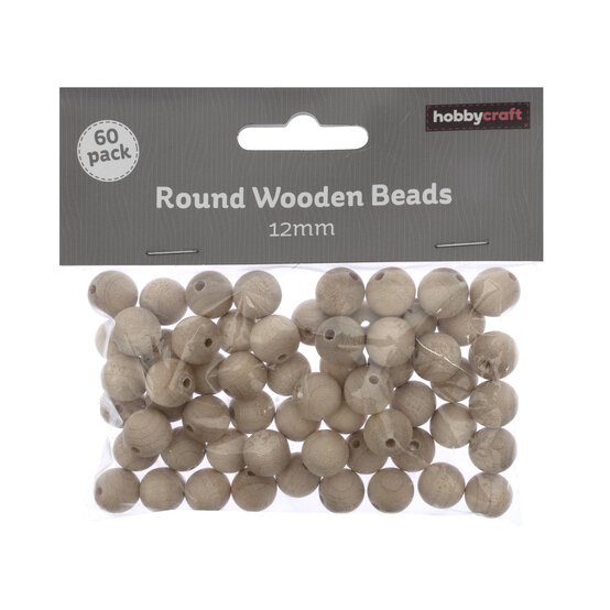 Unvarnished Wooden Beads 12mm 60 Pack image number 2