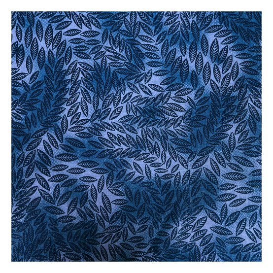 Navy Cotton Textured Leaf Blender Fabric by the Metre image number 2