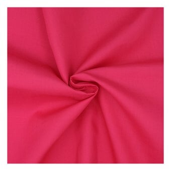 Cerise Polycotton Fabric by the Metre