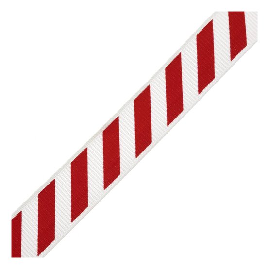 Candy Cane Stripe Printed Ribbon 15mm x 3m | Hobbycraft