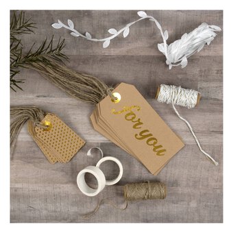 Kraft and White Christmas Gift Tag Set