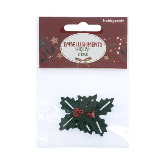 Beaded Holly Felt Toppers 2 Pack image number 4