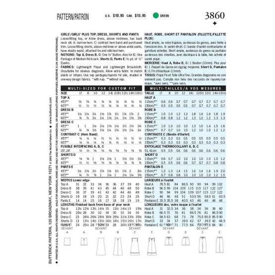 Butterick Girls’ Separates Sewing Pattern 3860 (11-17) image number 2
