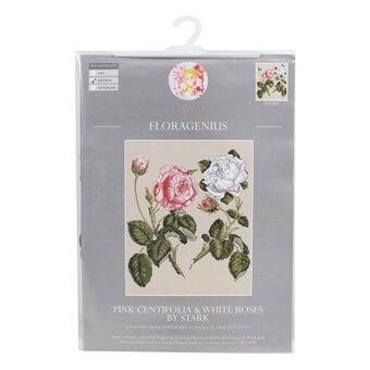 Floragenius Pink Centifolia and White Roses Cross Stitch Kit