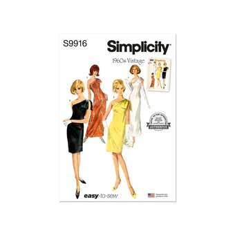 Simplicity Women's Dresses Sewing Pattern S9916 (H5 6-14)