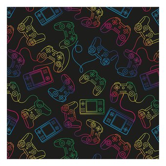 Black Gamer Gift Wrap 70cm x 2m