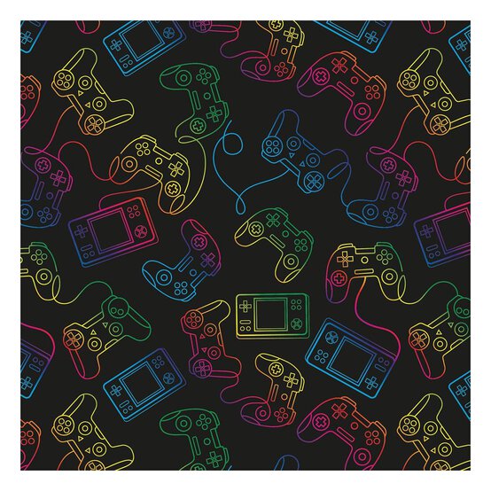 Black Gamer Gift Wrap 70cm x 2m image number 2