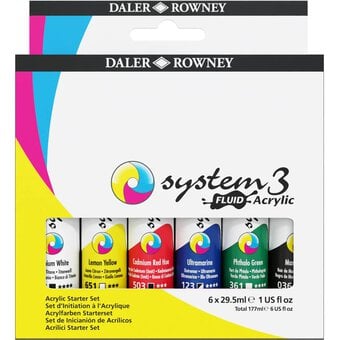 Daler-Rowney System3 Fluid Acrylic 29.5ml 6 Pack image number 3