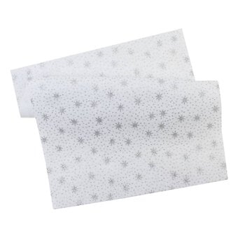 White Glitter Star Felt Sheet A4