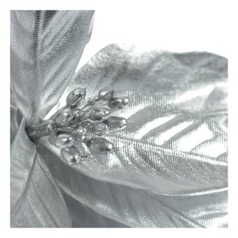 Silver Poinsettia Clip 24cm