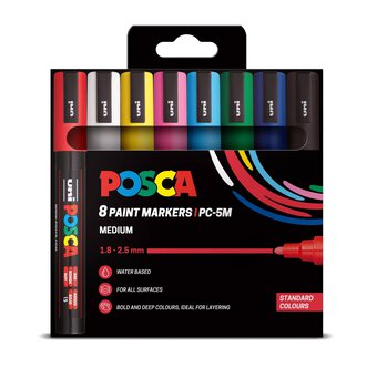 Uni-ball Posca Standard PC-5M Marker Pens 8 Pack