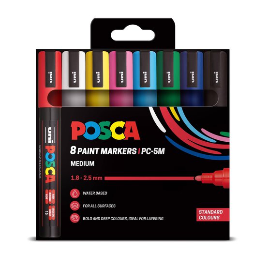 Uni-ball Posca Standard PC-5M Marker Pens 8 Pack image number 1