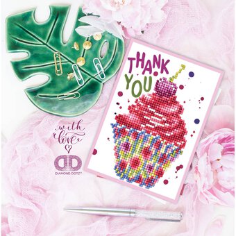 Diamond Dotz Thank You Cupcake Card Kit 12.5cm x 17.6cm image number 3