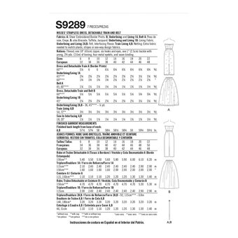 Simplicity Strapless Dress Sewing Pattern S9288 (14-22)