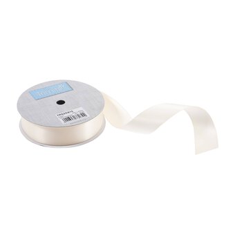 Trimits Cream Double-Faced Satin Ribbon by the Metre 25mm