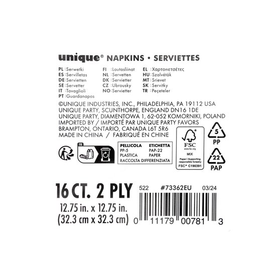 Blue Heart Baby Shower Napkins 16 Pack image number 4