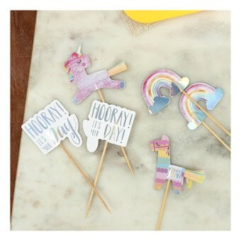 Whisk Unicorn, Rainbow and Llama Cake Toppers 12 Pack