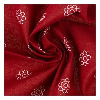 Red Flower Single Cotton Fat Quarter image number 2