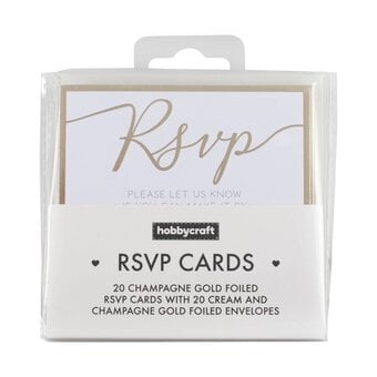Champagne Gold RSVP Cards 20 Pack image number 3