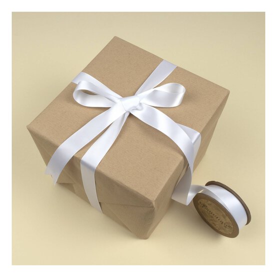 White Double-Faced Satin Ribbon 18mm x 5m image number 3