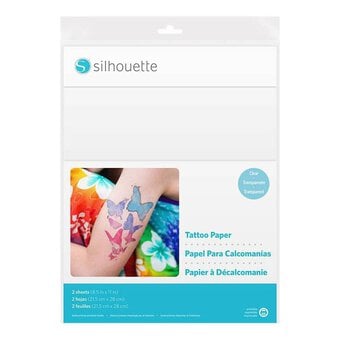Silhouette Clear Temporary Tattoo Paper 2 Sheets