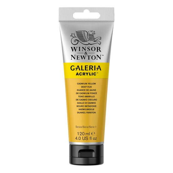 Winsor & Newton Galeria Yellow Deep Hue Acrylic Paint 120ml image number 1