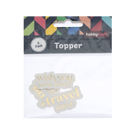 Gold Foil Travel Sentiment Card Toppers 3 Pack image number 4