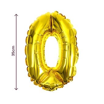 Gold Foil Number 0 Balloon