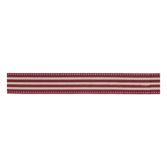 Red Stripe Cotton Ribbon 15mm x 5m