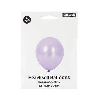 Purple Pearlised Latex Balloons 8 Pack image number 3