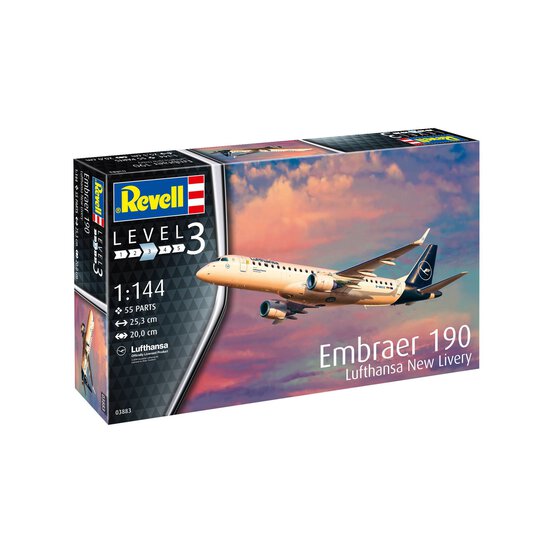 Revell Embraer 190 Lutfhansa Model Kit 1:144 image number 1